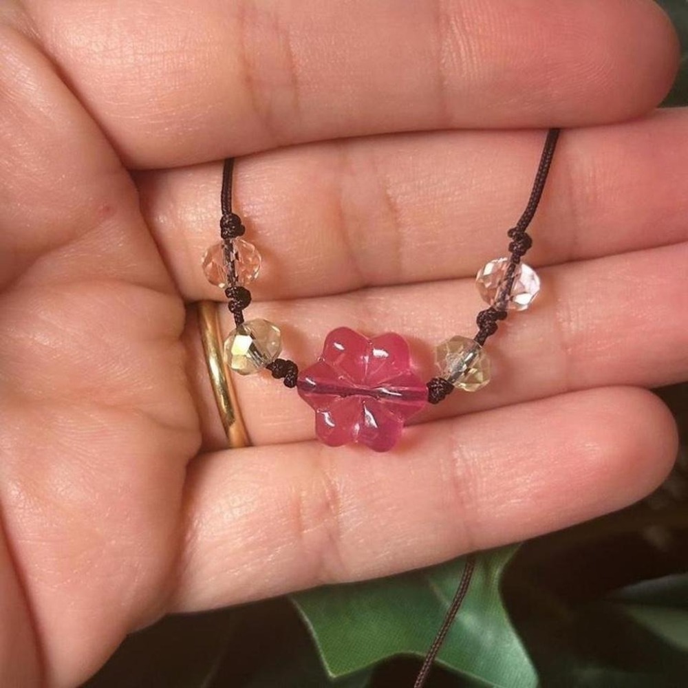 Wild rose choker Boho Flower necklace - Picture 2 of 4